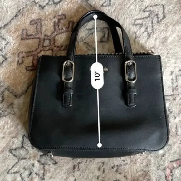 Kate Spade Connie Small Triple Gusset Satchel Top Handle Bag Black Leather EUC - Picture 13 of 14
